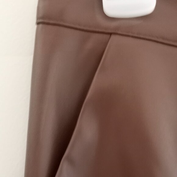 Faux Leather Pant Size M Brown NWOT - Picture 4 of 13
